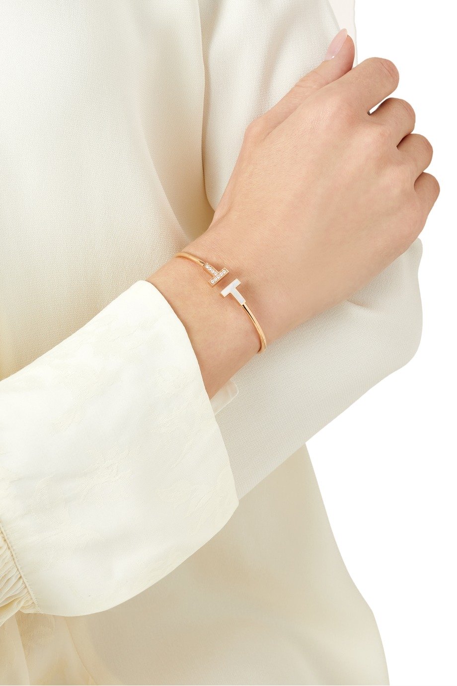 【ティファニー】★ ダイヤモンド & マザーオブパール ワイヤー ブレスレット(送料無料)