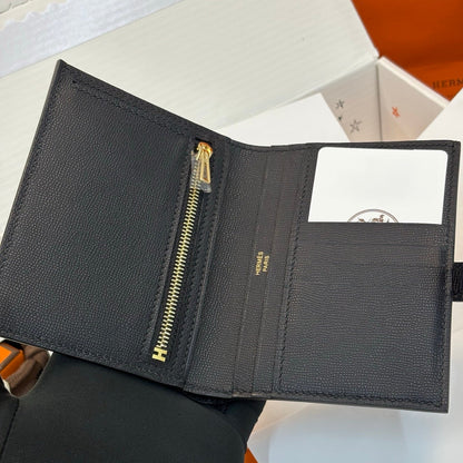 【エルメス】入手困難☆短い折りたたみ財布 希少な入荷☆黒